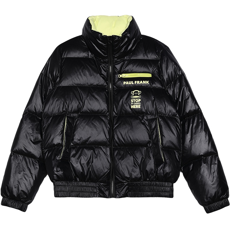 Paul Frank/大嘴猴冬季新款羽绒服女韩版潮印花立领短款外套