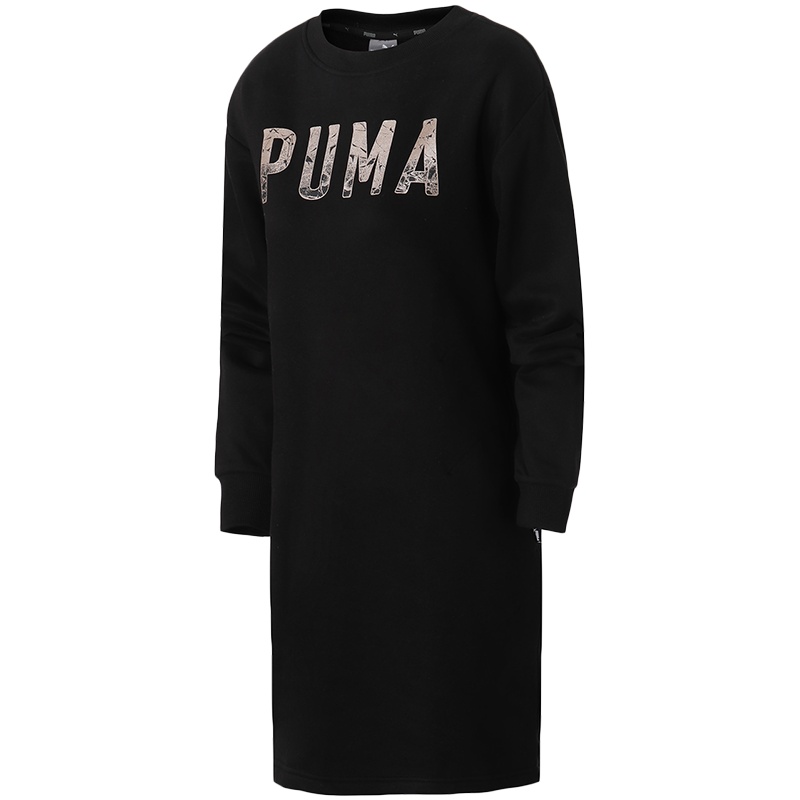 PUMA彪马女装加绒保暖连衣裙圆领运动服卫衣851868