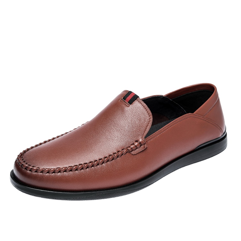 兽霸男鞋豆豆鞋2019春季新款真皮软底皮鞋懒人鞋男士驾车鞋一脚蹬