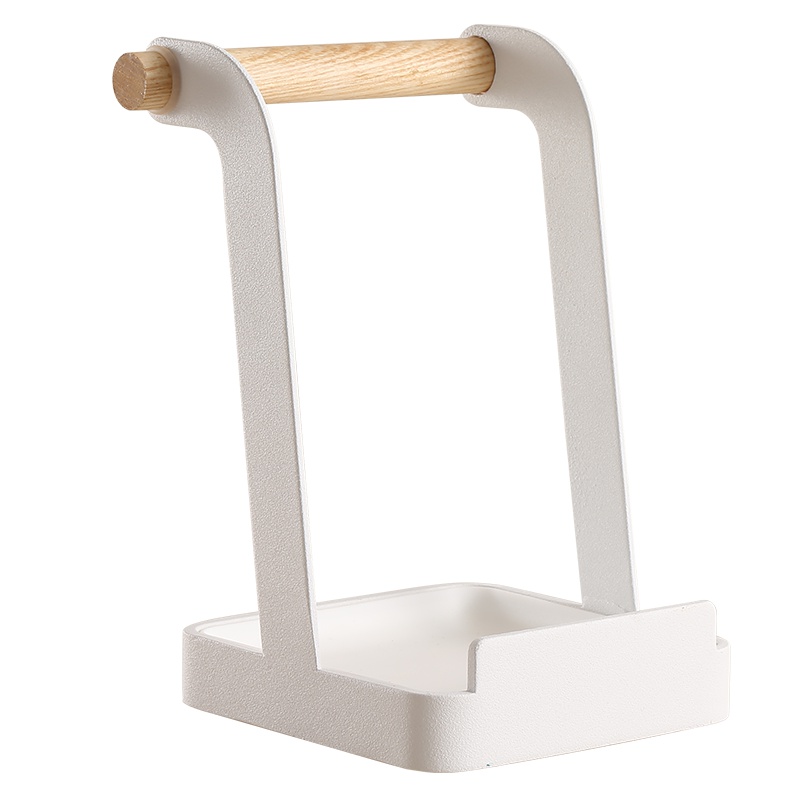 达乐丰 碳钢台式锅盖架 10*10*15.8CM支架坐带接水盘烫勺架厨具 白色金属国产支架JS002