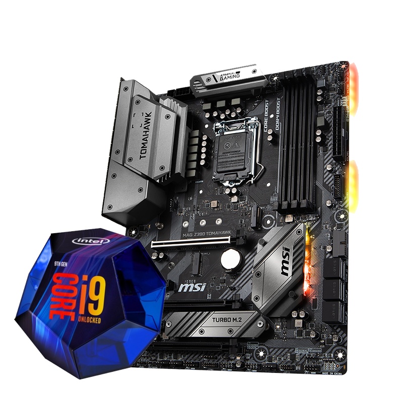 微星MSI Z390搭英特尔i9 9900KF台式电脑游戏主板CPU套装9900K旗舰店