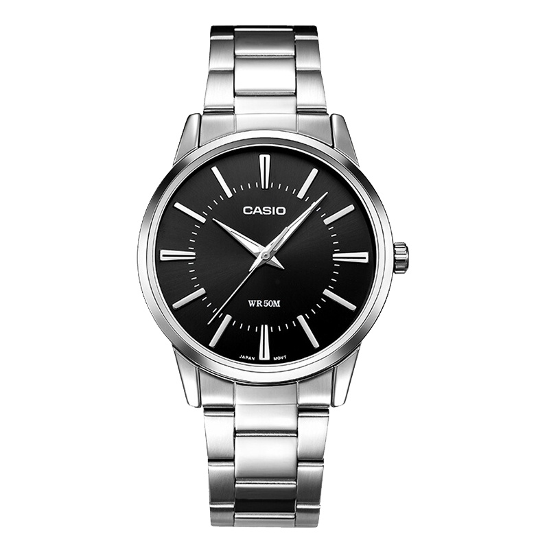 CASIO卡西欧 石英表 男 日韩品牌休闲简约不锈钢表带石英男士石英表 MTP-1303D-1A