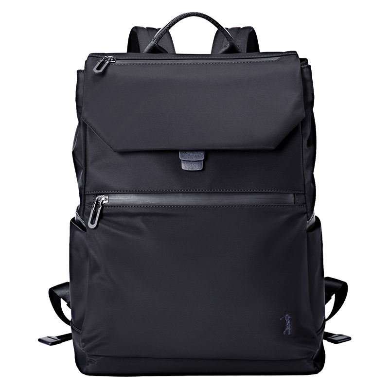 高尔夫GOLF男士双肩背包可装14英寸笔记本电脑包多隔层大容量书包翻盖拉链袋