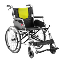 鱼跃(YUWELL)轮椅 加强铝合金 软座便携 老人手动轮椅车免充气可折叠H053C