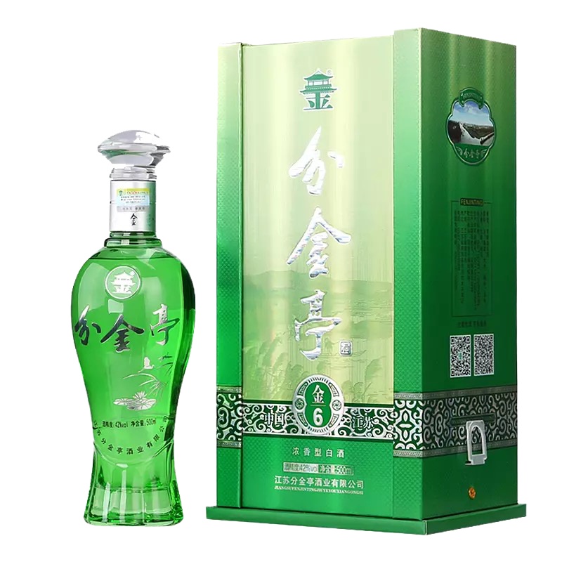 分金亭6 口感浓香型白酒 金六礼品酒42度500ml 一瓶装 高档礼盒装