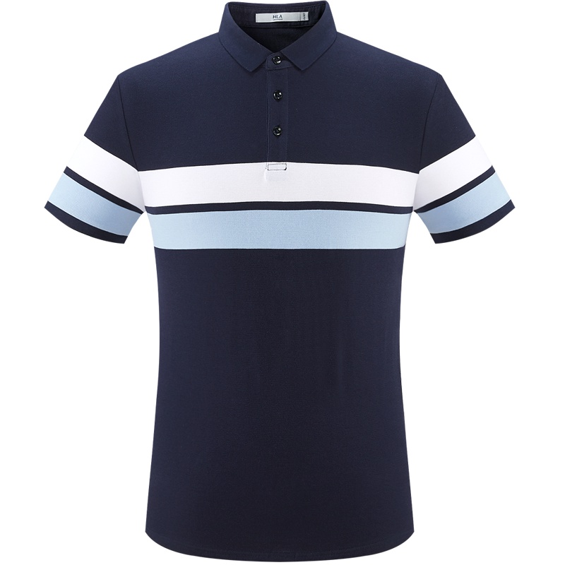 HLA海澜之家绅士条纹短袖POLO2019夏季舒适POLO男 HNTPD2R062A