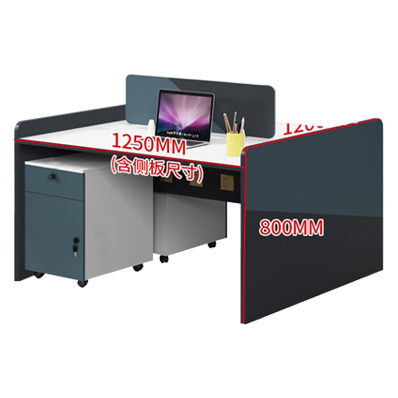 三圣 办公家具办公室办公桌组合双人位含柜屏风工位简约现代职员桌写字台电脑桌