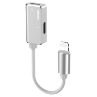 REMAX 乐享 双Lt 音频转接线 iPhone 手机同时充电听歌 白色