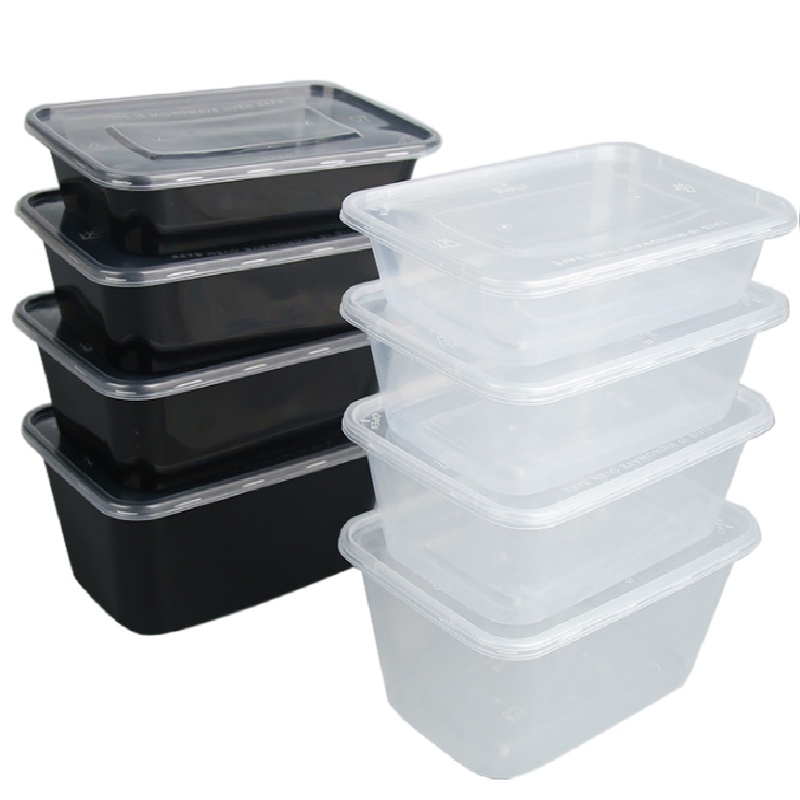 一次性打包盒外卖快餐饭盒长方形透明塑料餐盒650ml 300套/箱