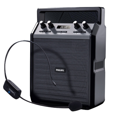 飞利浦(Philips) 户外广场舞便携式手提小型音响重低音炮超大声音蓝牙音箱扩音器教室户外 头戴麦版