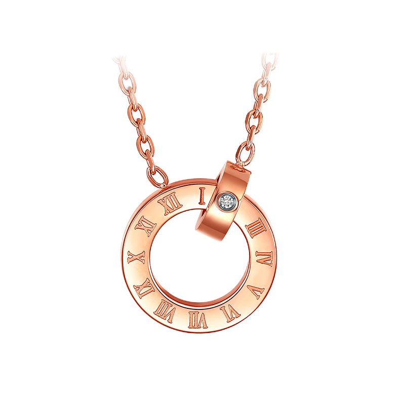 BF璀尚珠宝 转运珠项链 罗马双环钻石女士套链 BFD0065