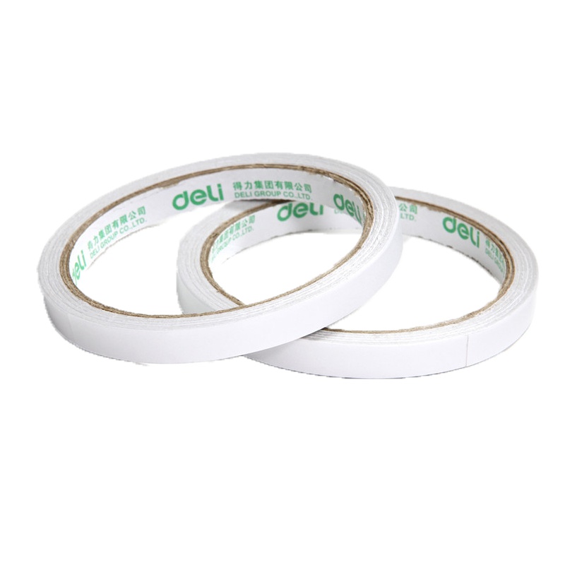 得力30400两面棉纸双面胶带批发粘强力固定 薄 文具办公用品 9mmx10y