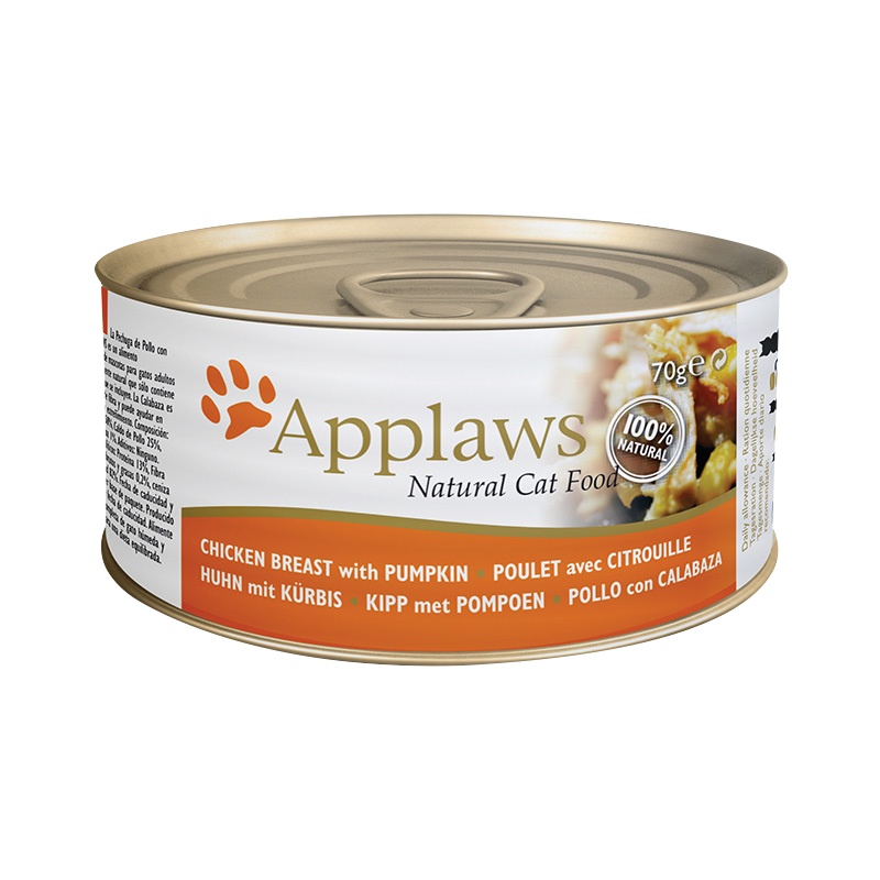 爱普士猫罐头 英国Applaws 成猫用鸡肉南瓜口味猫咪营养湿粮零食罐头70g