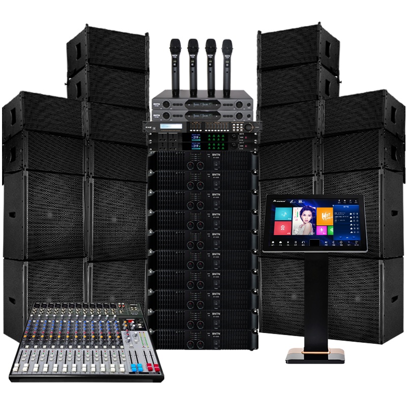 奔腾 (BNTN)专业舞台音响套装大功率户外远程全频线阵音响无源音箱调音台电源时序器音频处理器全套设备