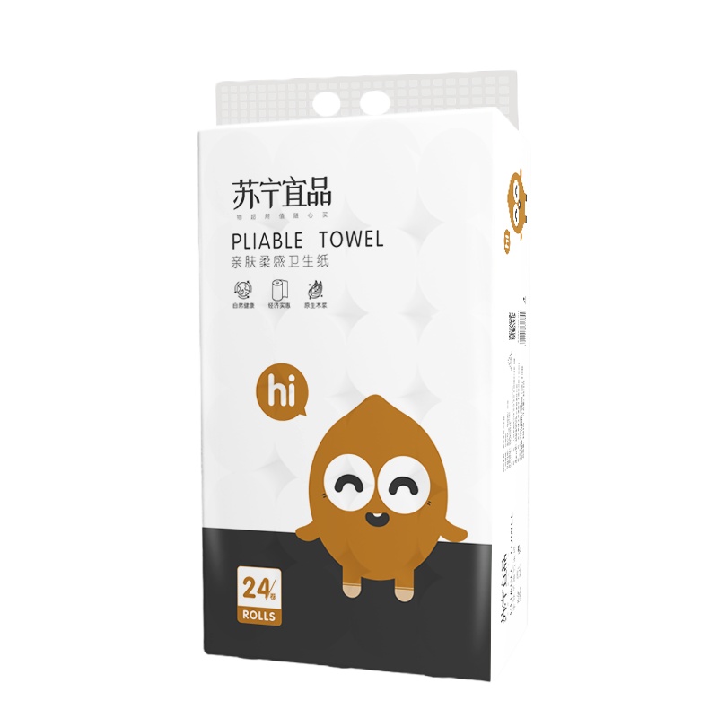 苏宁宜品约6斤/提24大卷无芯卷纸原生木浆家庭实惠装大规格卫生纸手纸