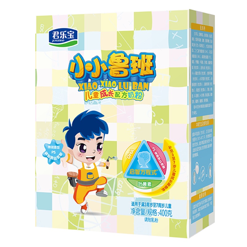 君乐宝奶粉小小鲁班4段奶粉满3-7周岁儿童配方奶粉400g*12盒