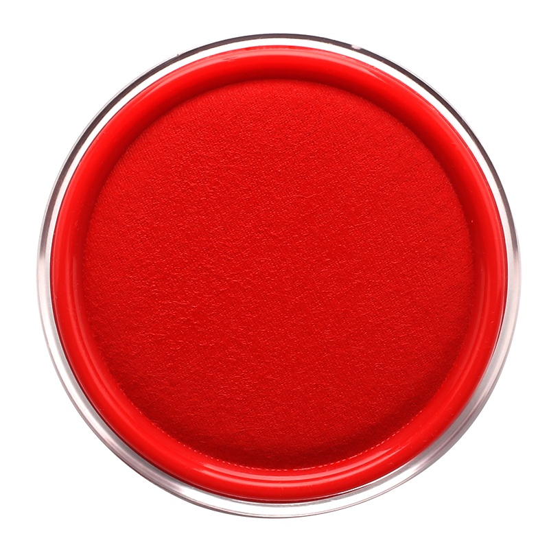 优必利 财务会计专用快干圆形印台/印泥/印油 透明外壳印泥 办公用品红色两个装 4665