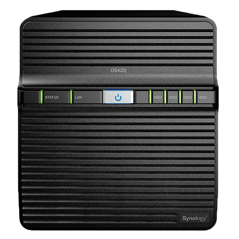 群晖(Synology)DS420j 4盘位NAS网络存储服务器 (无内置硬盘)不规则体SATA接端口支持NAS盘红盘金