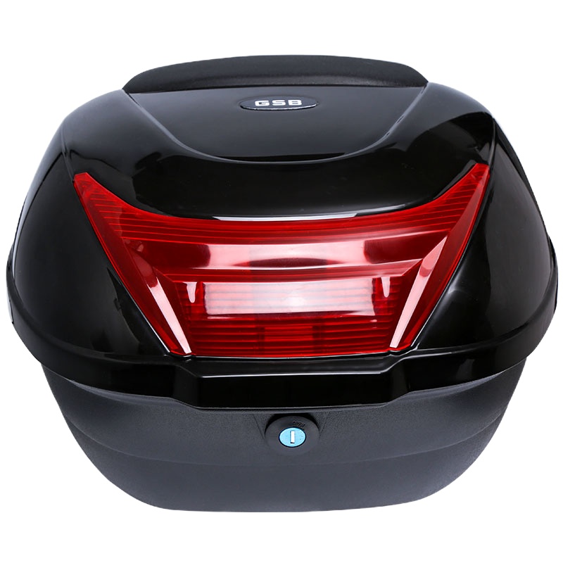 摩托车尾箱后备箱尾箱通用大号电动车电瓶车工具箱加厚行李箱储物箱 019黑色中号