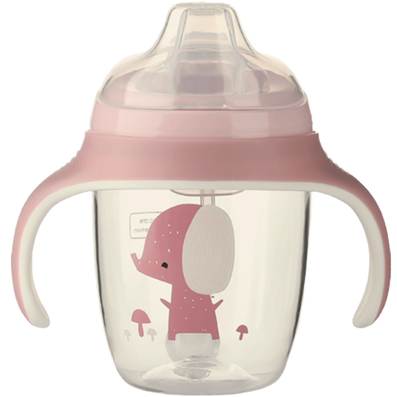 babycare宝宝婴儿学饮杯防漏防呛6-18个月吸管水杯防摔儿童鸭嘴杯210ml 樱粉 2680
