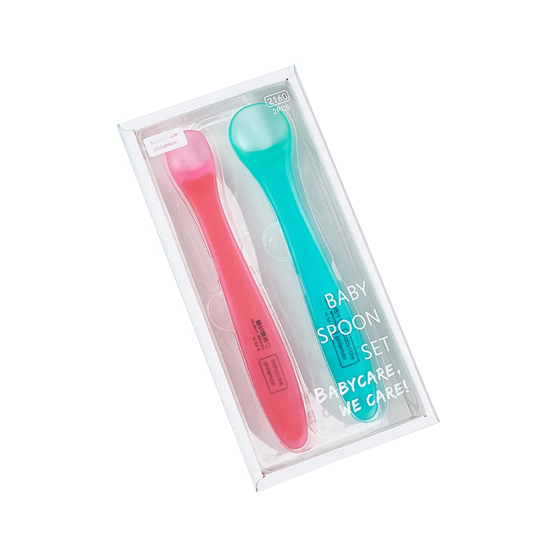 babycare宝宝硅胶勺 婴儿勺子餐具新生儿喂水软头勺儿童辅食碗勺 汤汁勺+糊状勺 2160