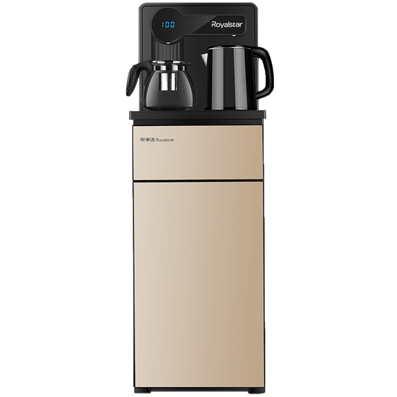 荣事达饮水机家用智能全自动下置水桶小型立式泡茶艺多功能茶吧机冰热智能遥控灰色安全童锁恒温保温CY-8116D典雅金