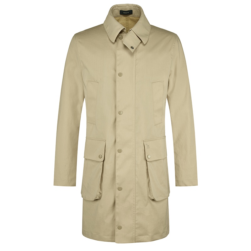 哈吉斯HAZZYS 春季新款风衣男时尚简约英伦风衣外套
