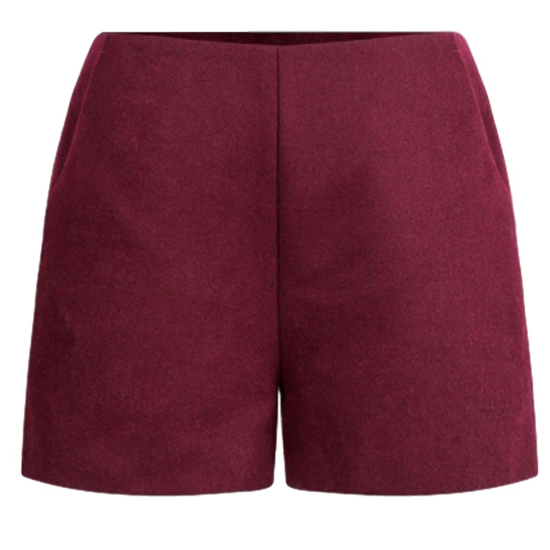 【福利款】拉夏贝尔冬款宽松短裤拉链毛呢休闲裤