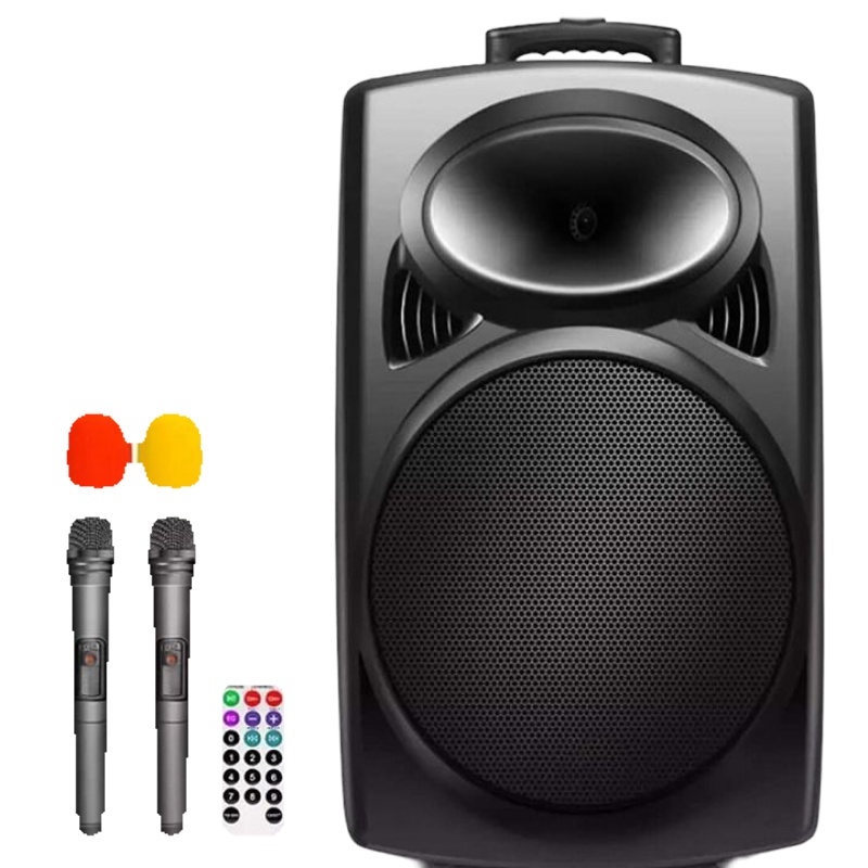8寸喇叭 [精英版] 广场舞蓝牙音响移动拉杆音箱户外低音炮播放器带无线话筒K歌影响