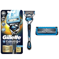 吉列(GILLETTE) 锋隐5致护冰酷 5+1层刀头 手动剃须刀刮胡刀 1个刀架+2个刀头 蓝色