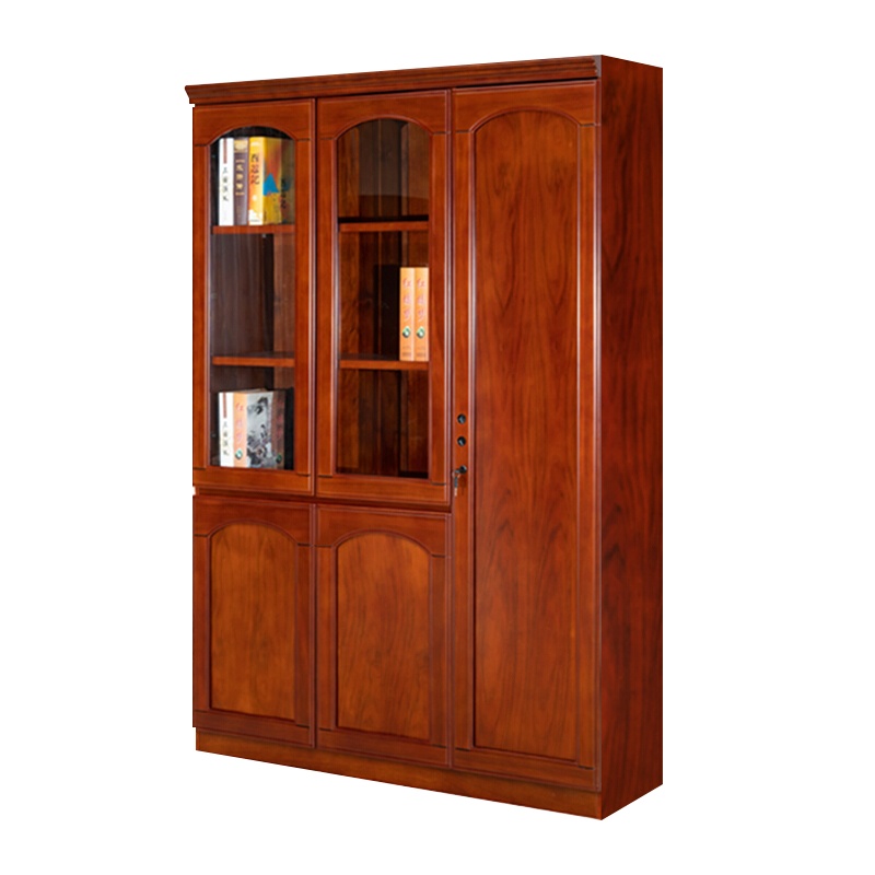 震海ZHW01-3B右开三门油漆文件柜书柜资料柜办公柜档案柜三门文件柜存储柜实木皮文件柜