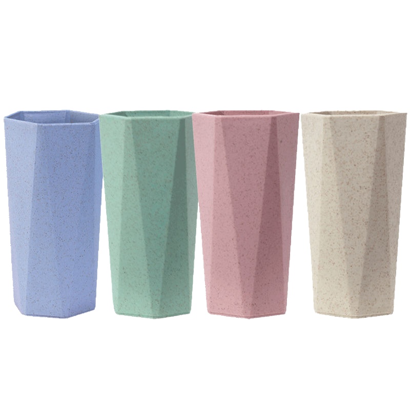 粉蓝绿米四色【送牙刷四支】 大号菱形杯（高13.5*宽7.5） 【送牙刷】漱口杯刷牙杯子牙缸杯洗漱杯简约可爱情侣套装男女