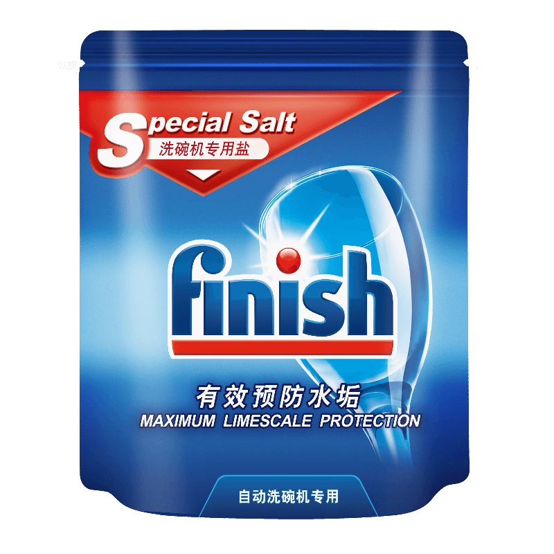 finish亮碟专用盐2kg洗碗机专用洗涤剂洗碗盐软水防垢西门子海尔美的老板洗碗机清洁剂光亮碗碟洗洁精