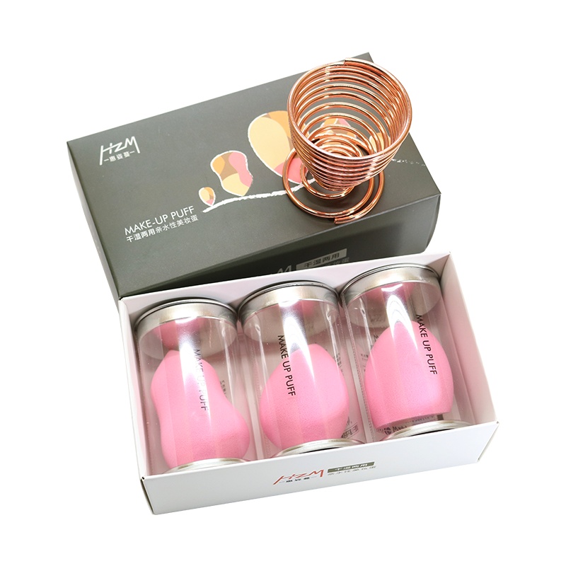 惠姿蔓HZM 3个装干湿两用遇水变大非乳胶美妆蛋粉扑葫芦水滴斜切