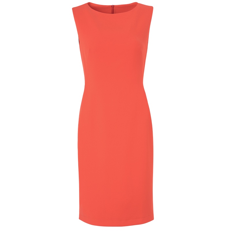 晚白2021春夏新品时尚简约纯色圆领无袖修身显瘦包臀裙连衣裙女