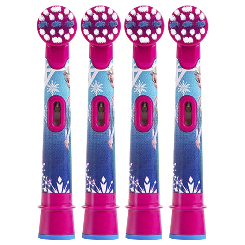 [柔软刷毛]博朗(BRAUN)欧乐B EB10-4儿童电动牙刷替换牙刷头 冰雪款4个装