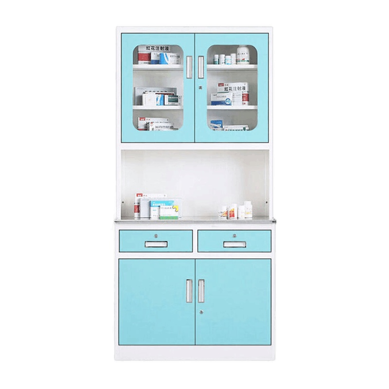 卓澳(ZHUOAO)文件柜办公家具资料档案柜医疗器械柜储物柜药店药品药柜拆装加厚-天蓝色