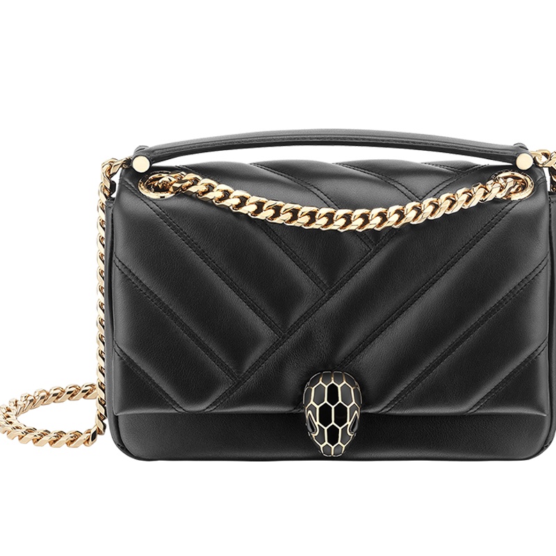 【预定】BVLGARI宝格丽 Serpenti Cabochon经典蛇头单肩包287987羊皮革22.5*15*10CM