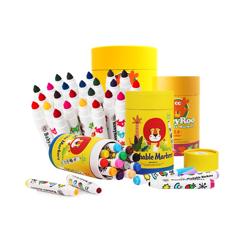 Joan Miro美乐童年 儿童水彩笔套装幼儿园无毒可水洗画笔宝宝画画涂鸦笔彩色小学生白板笔绘画24色水彩笔 创意玩具
