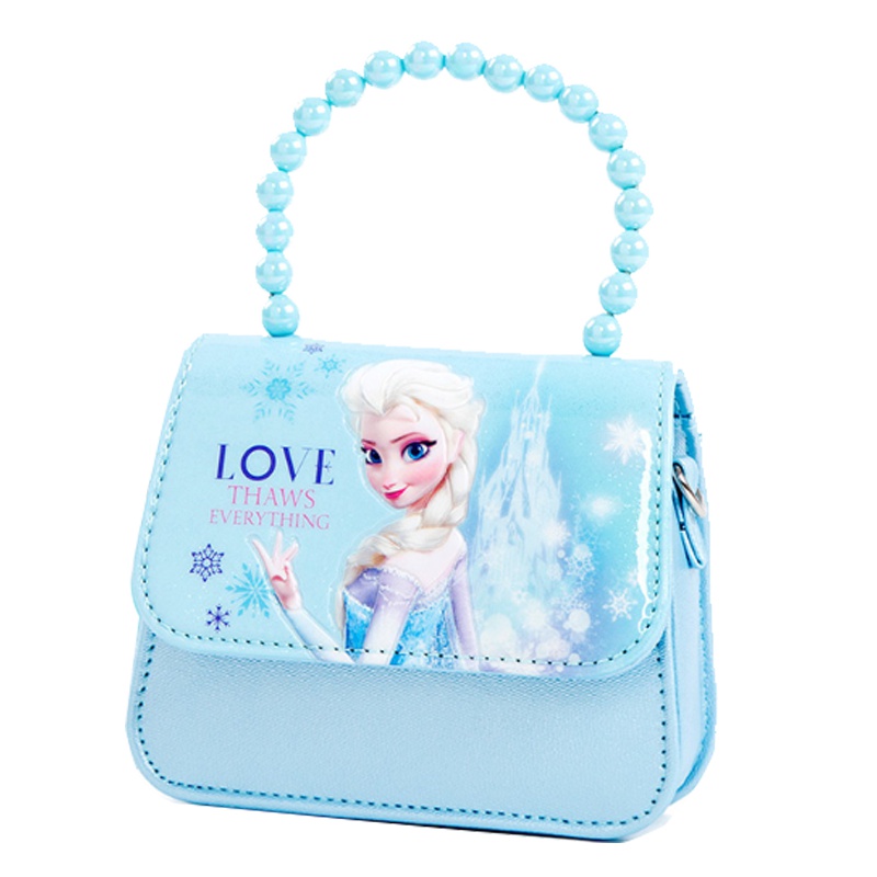 迪士尼公主小包包单肩斜挎包女孩珠链洋气迷你时尚儿童包包