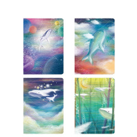 得力4本36K/112张北冥有鱼系列精装本手账本笔记本子 /内带书签日记本/记事本/硬抄本