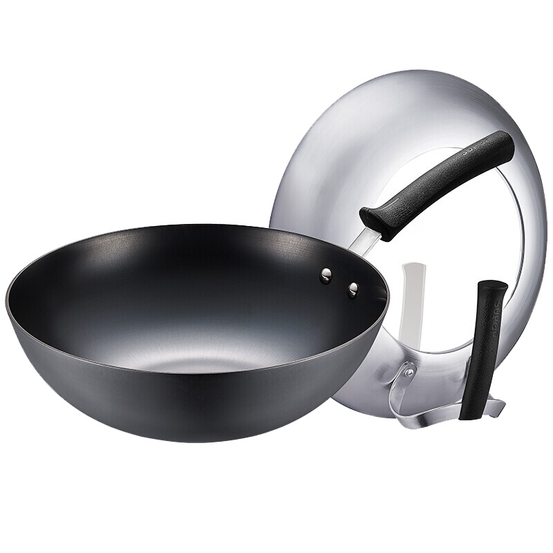 苏泊尔(SUPOR)臻铁真不锈铸铁炒锅 家用炒锅炒菜不生锈铁质纯净高透可视玻璃 不粘易清洗 FC30Z1 新老款随机发货