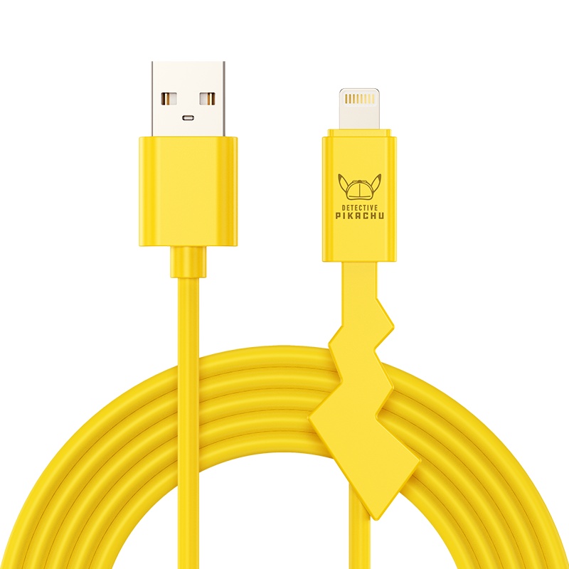洛克(ROCK)[正版授权]大侦探皮卡丘苹果数据线iPhone12/8P/X/XS/XSMax充电线可爱卡通闪充