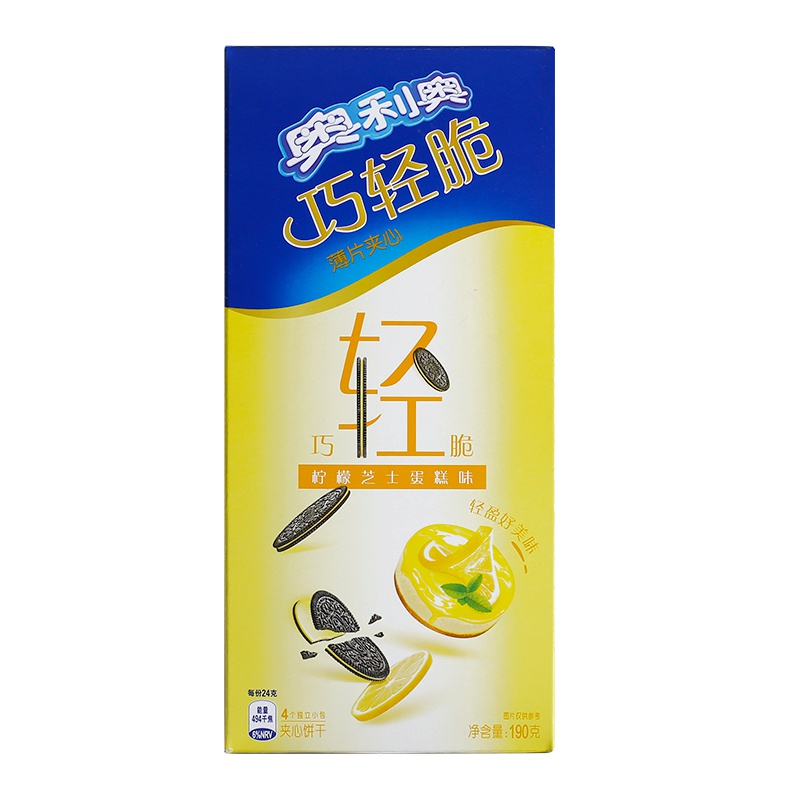 奥利奥(OREO) 夹心饼干 零食 巧轻脆薄片柠檬芝士蛋糕味190g