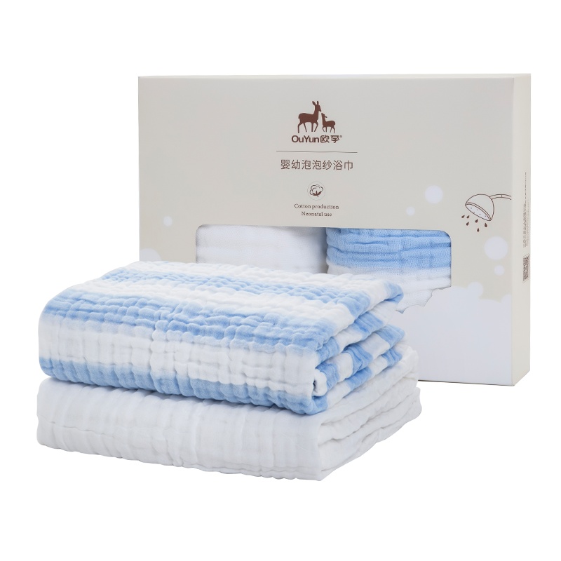 纱布浴巾纯棉洗澡超柔吸水新生婴儿宝宝秋冬季毛巾被儿童