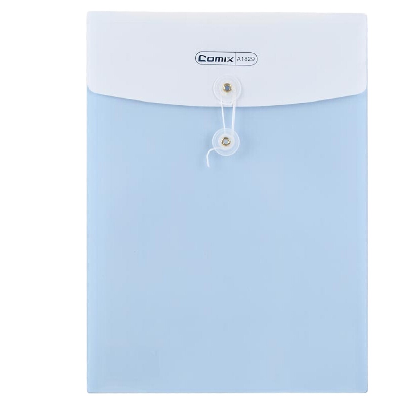 齐心(COMIX) A1829 双袋绳扣档案袋/文件袋/资料袋A4 竖式 10个装 蓝色