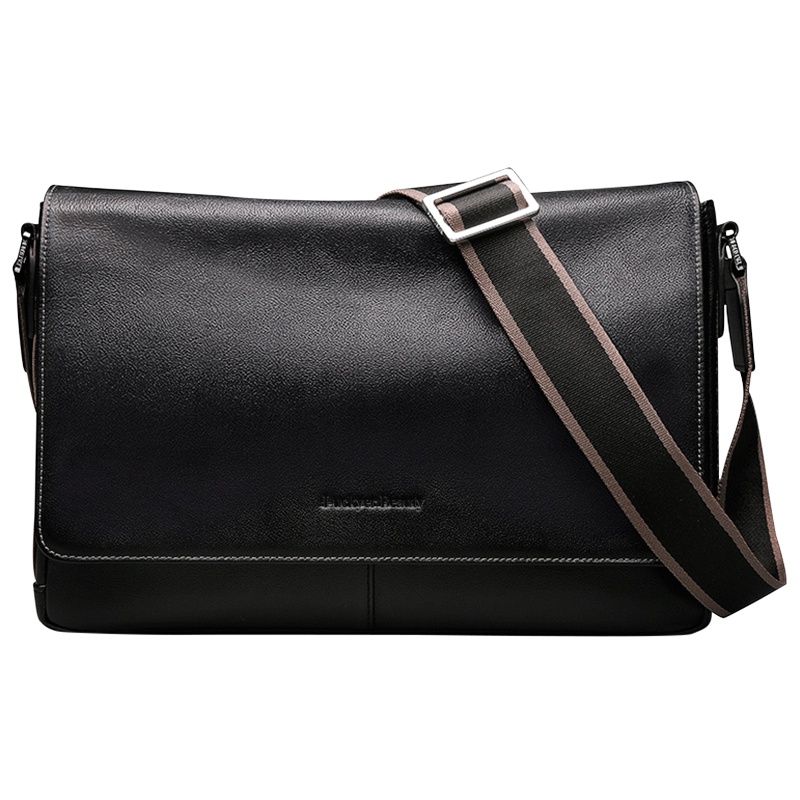 天娇美奴真皮单肩包男士斜挎包休闲学生户外背包潮流时尚牛皮男包 NB160725-3