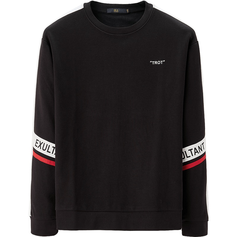 HLA海澜之家时尚休闲卫衣2019秋季胸前刺绣套头衫男HNZWJ3R064A