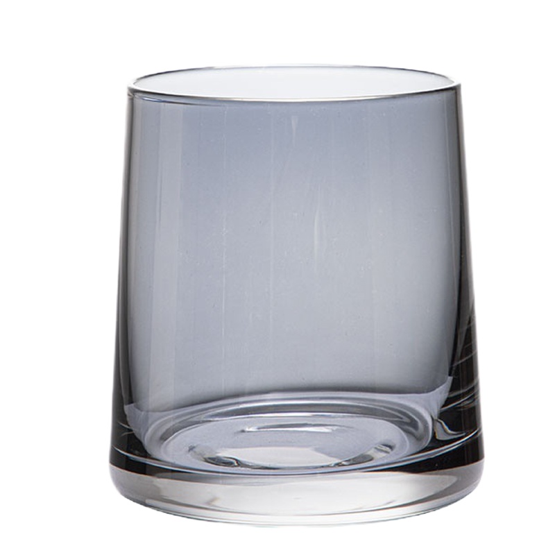 家用客厅威士忌洋酒杯啤酒杯玻璃简约透明加厚耐热喝水杯子 封后 烟灰色