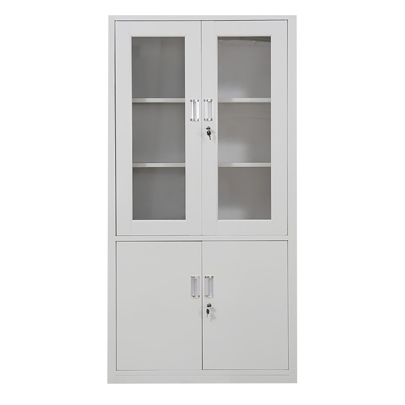 [精选]品轩阁办公家具钢制文件柜档案柜储物柜子带锁 灰白色